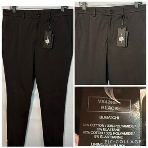 Bugatchi Soft Touch Dress Pants VX4206P1 Size 34 Black NWT